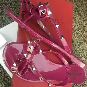 Valentino Garavani Rockstud PVC Thong Sandals Sz35